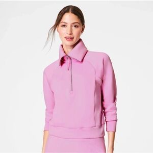 SPANX Women's Pink Quarter-Zip Sweatshirt